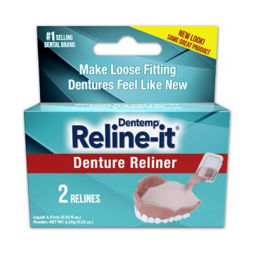 Dentemp Denture Reliner makes denture well-fit not loose no glue