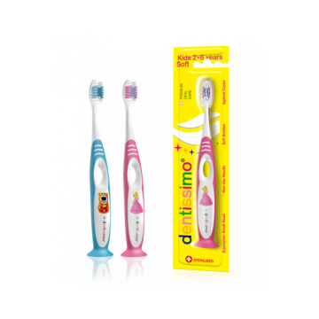 Dentissimo Junior 2-6 Toothbrush Soft and colourful kids child getting used to oral hygiene