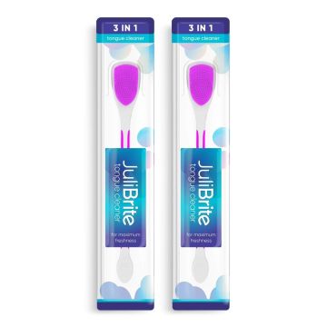 JuliBrite Zungenreiniger 2er-Pack (Rosa)